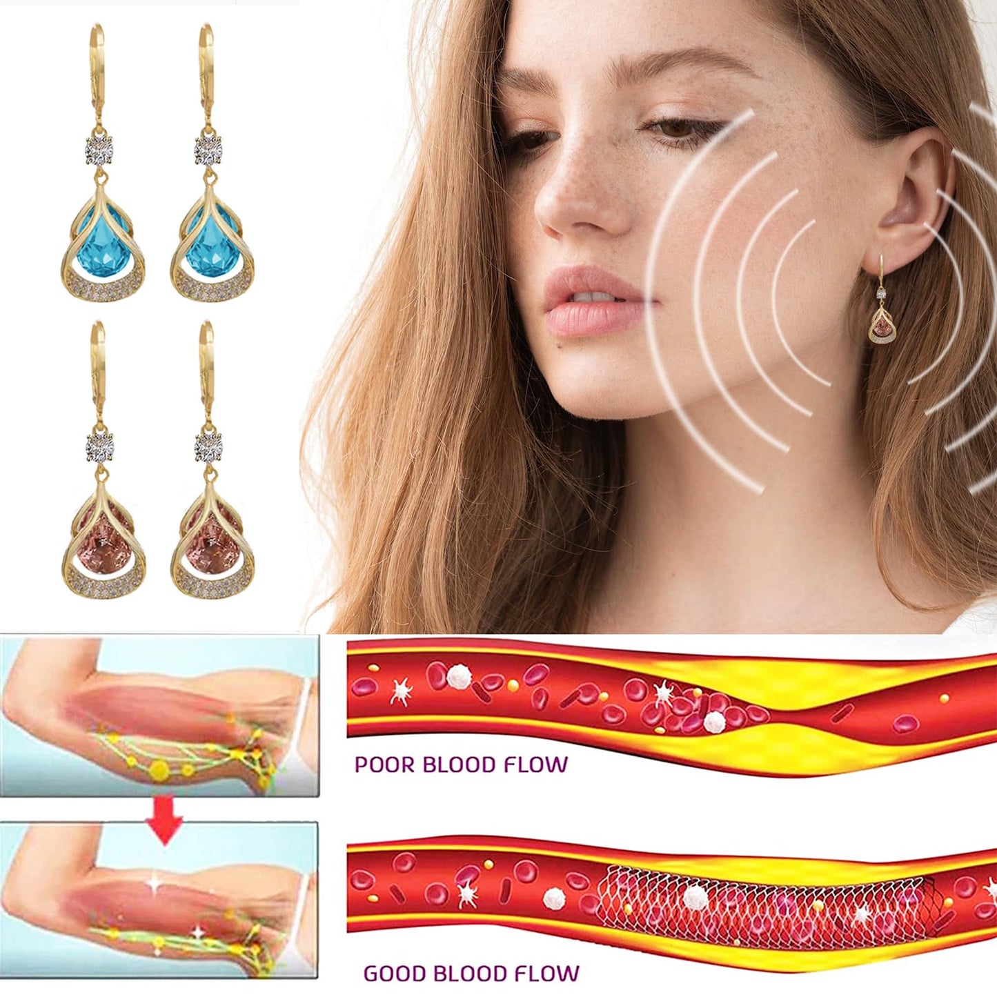 Lymphatic Earrings for Women Silver Zircon Hoop Huggie Earrings Dainty Fashion Jewelry Gifts