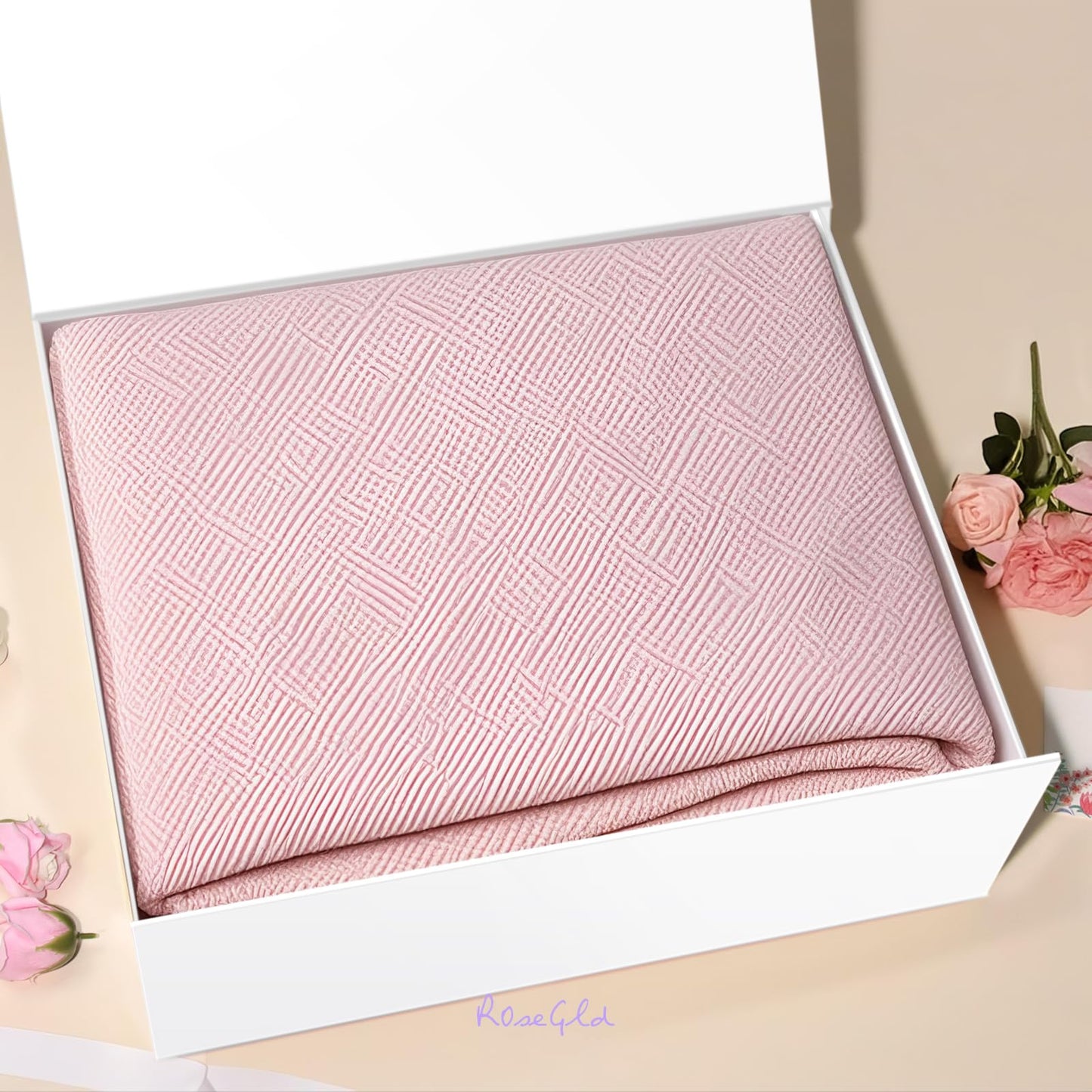 ROSEGLD Extra Large Gift Box 20x16x7.2 Inches, Giant White Magnetic Gift Box with lids for Presents, Bridesmaid Proposal Box (Glossy White)