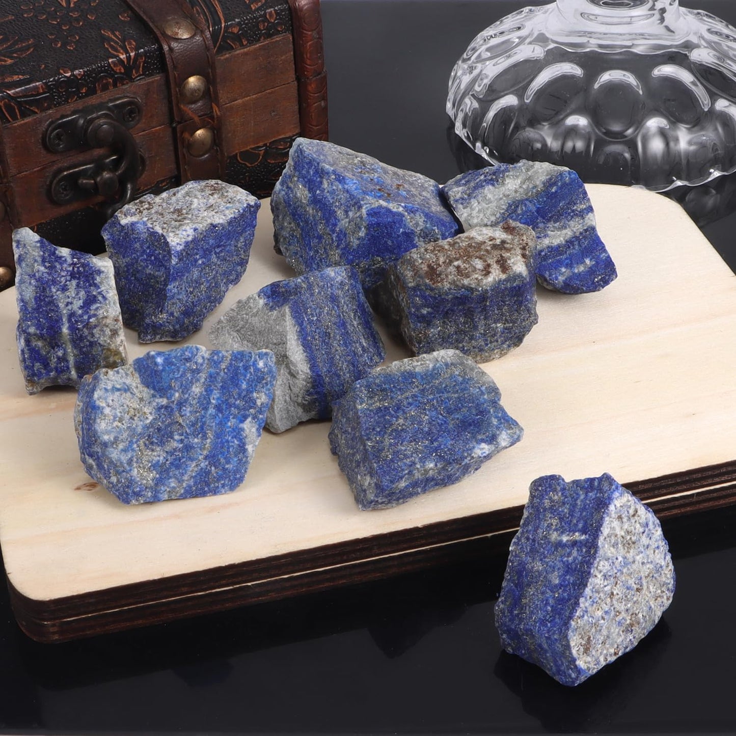 1Lb Lapis Lazuli Raw Crystal Stone Natural Rough Stones Bulk for Cabbing, Tumbling, Cutting, Lapidary, Polishing, Reiki Crytsal Healing