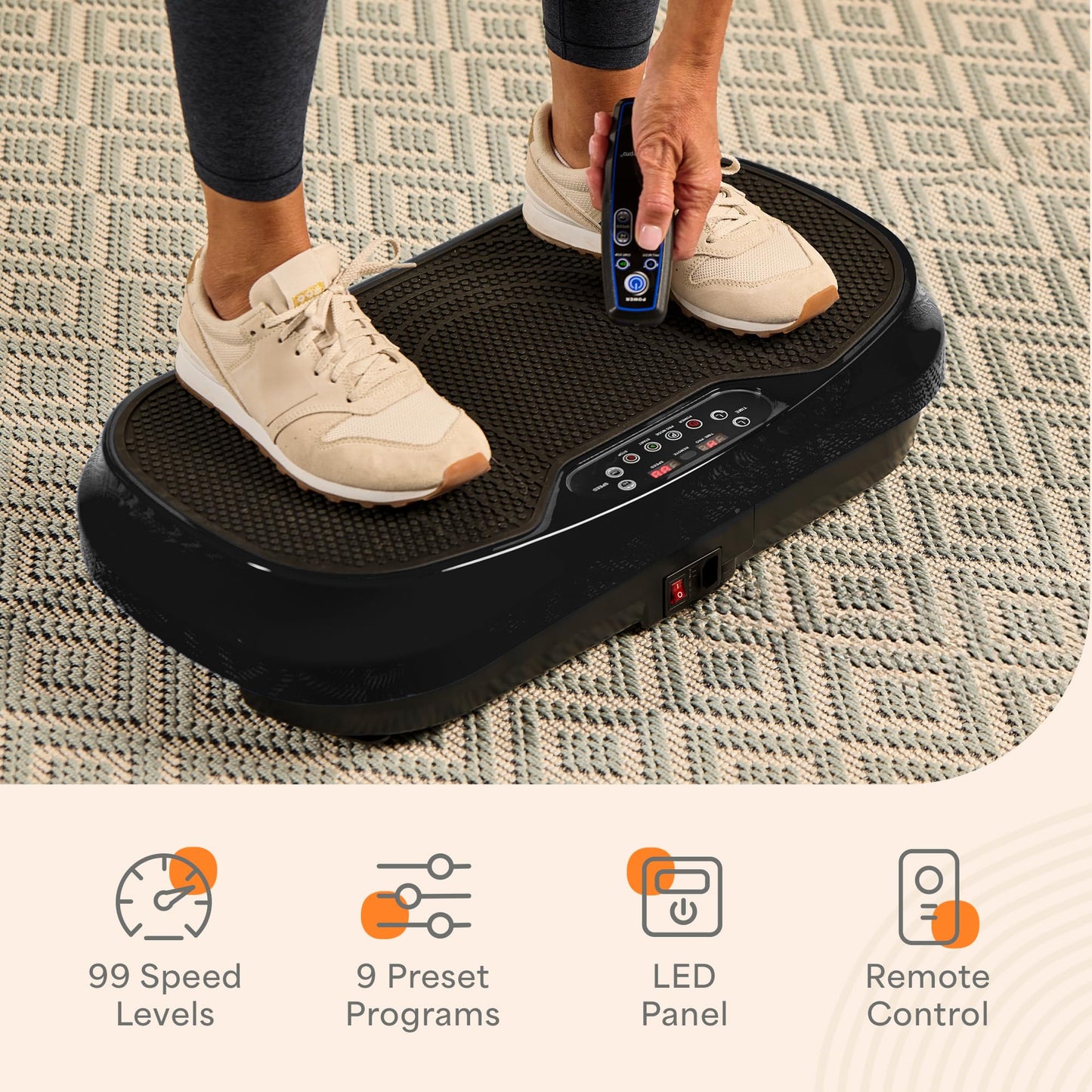 Lifepro Waver Mini Vibration Plate - Whole Body Vibration Platform Exercise Machine - Home & Travel Workout Equipment for Weight Loss, Toning & Wellness - Max User Weight 260lbs