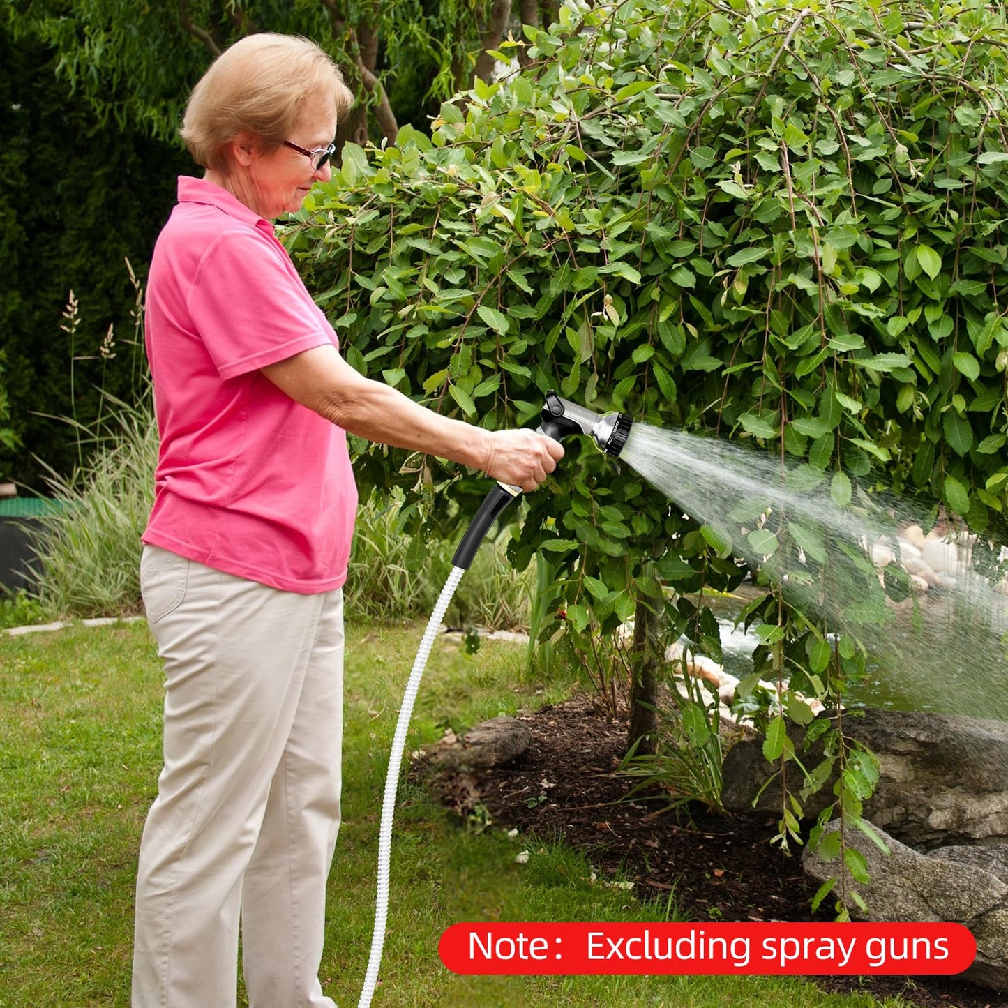 SPECILITE Stainless Steel Garden Water Hose 50 FT, Flexible and Lightweight Pipe, Non-Expandable Heavy Duty Metal Waterhose with Brass Fittings for Reel, Yard, Outdoor, Boat