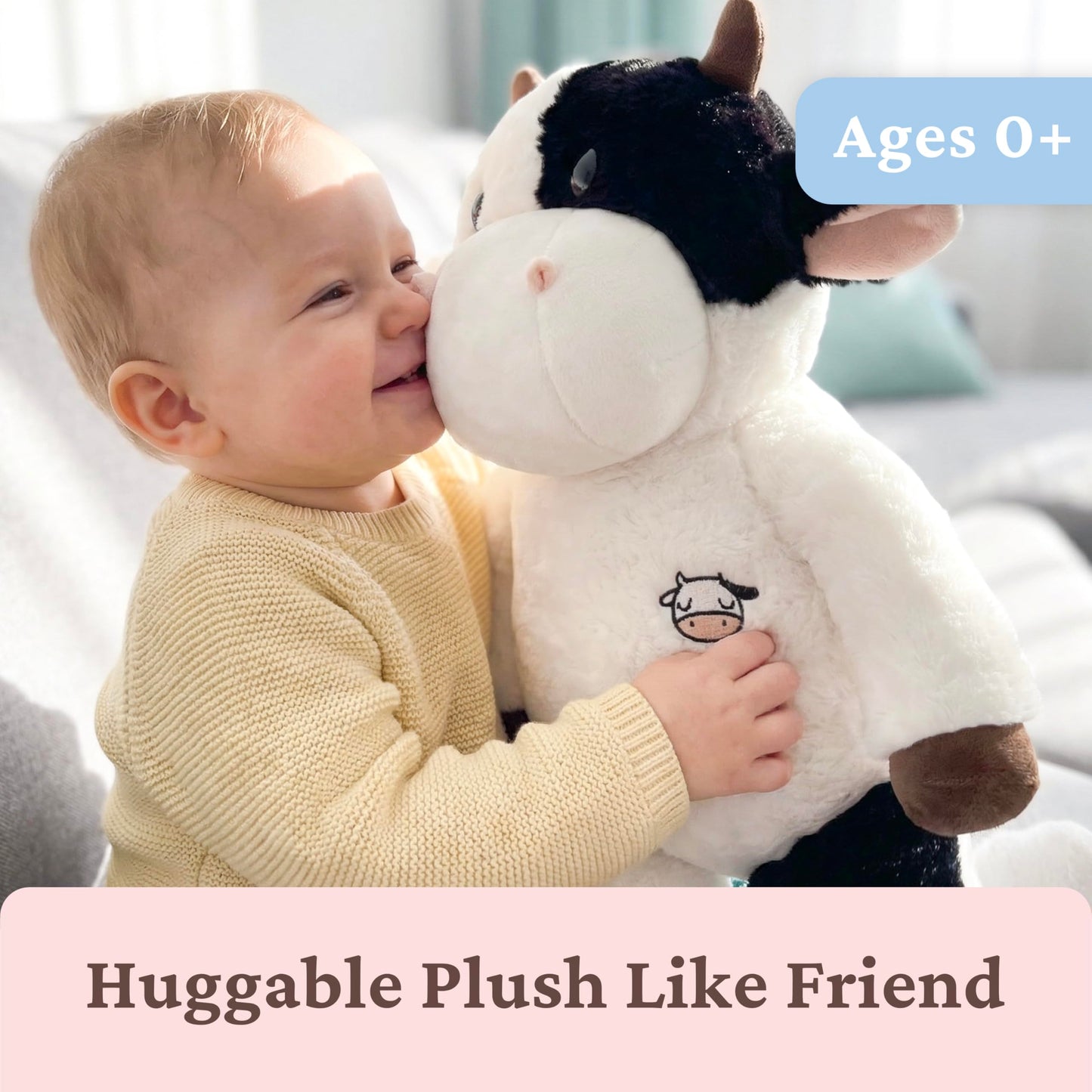 IKASA Big Cow Stuffed Animal Plush Toy,18" Large Soft Plushy Fluffy Toys, for Kids Girls Boys