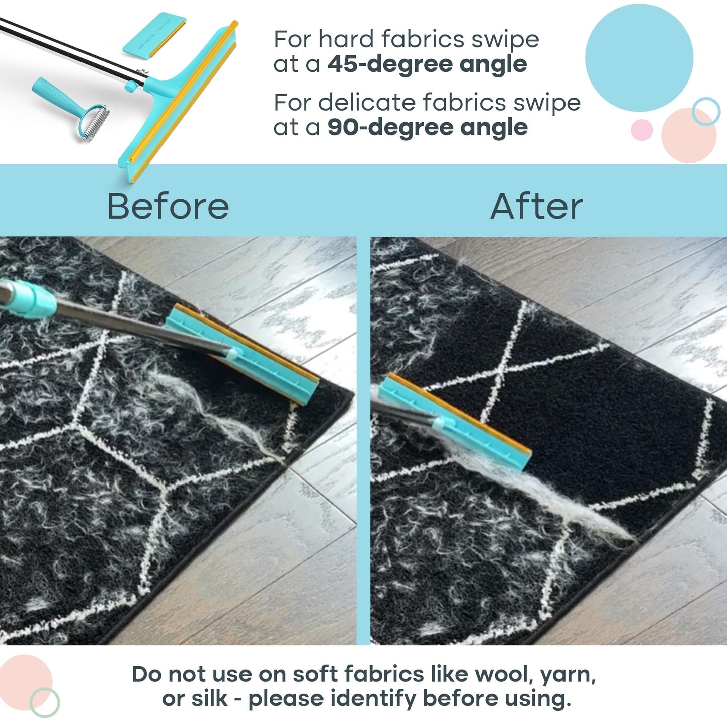 Uproot Clean Xtra, Mini & Deshedder Bundle - Pet Hair Removal Tool & Dog Brush for Shedding - Easy Cat & Dog Hair Remover Carpet Rake Set with Special Grooming Brush