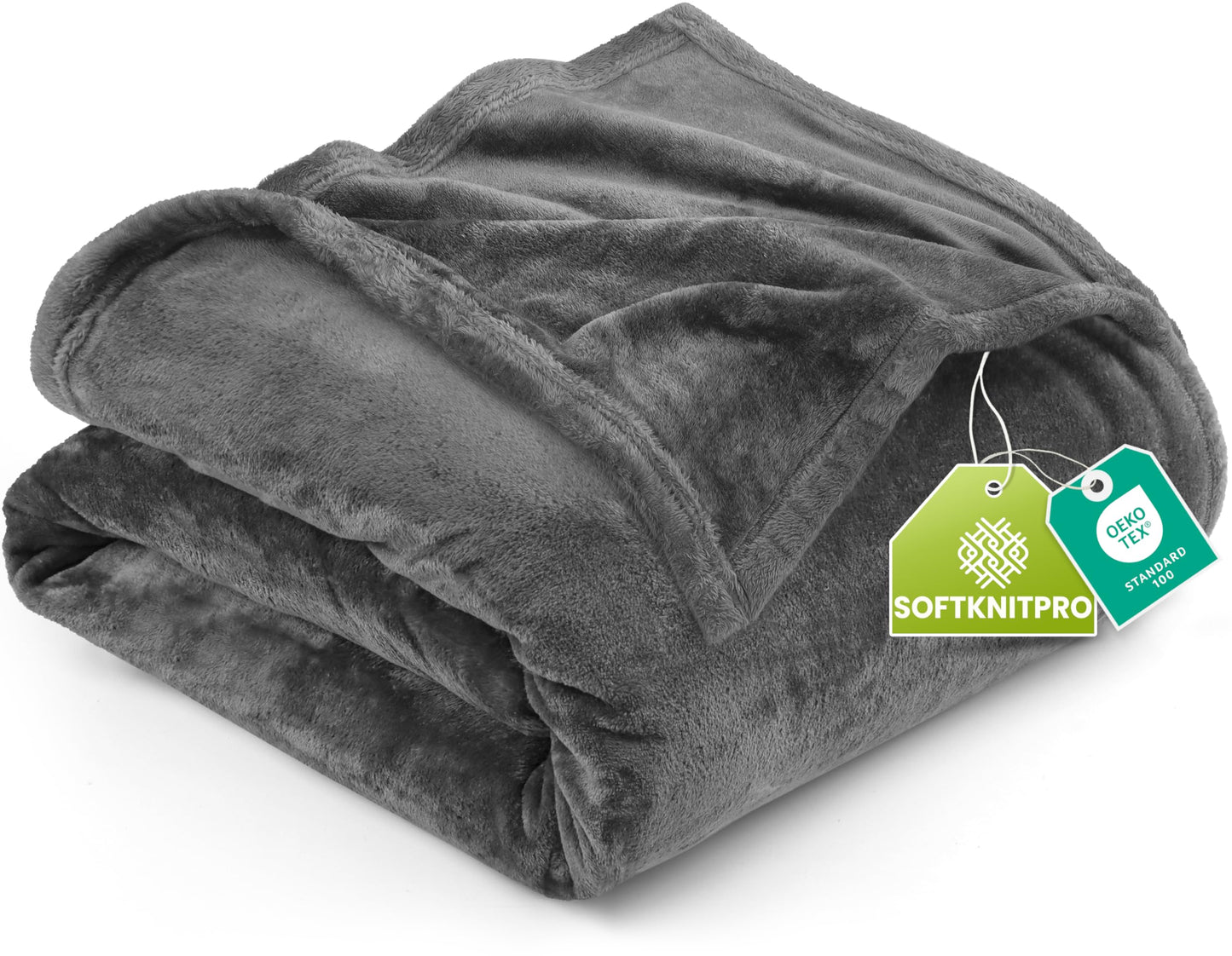 Utopia Bedding Fleece Blanket Queen Size Grey (90x90 Inches) Ultra Soft Warm Lightweight Microfiber Breathable Anti-Static Cozy Winter Bed Blanket, All-Season Home Decor Gift for Men & Women