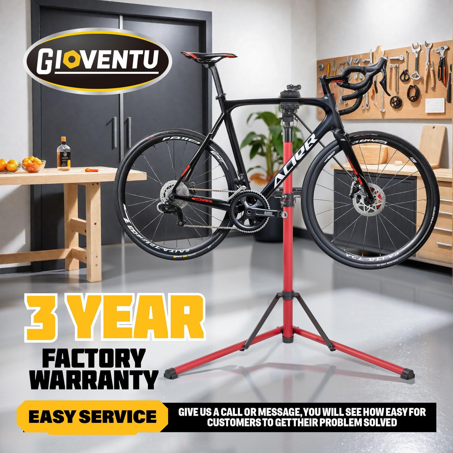 Gioventù E Bike Repair Stand Bicycle Stand(Max 110lbs) - Bike Stand for Maintenance with Super-strong Clamp, Heavy Duty Mechanics Workstand for E-bikes, Mountain Bikes and Road Bikes