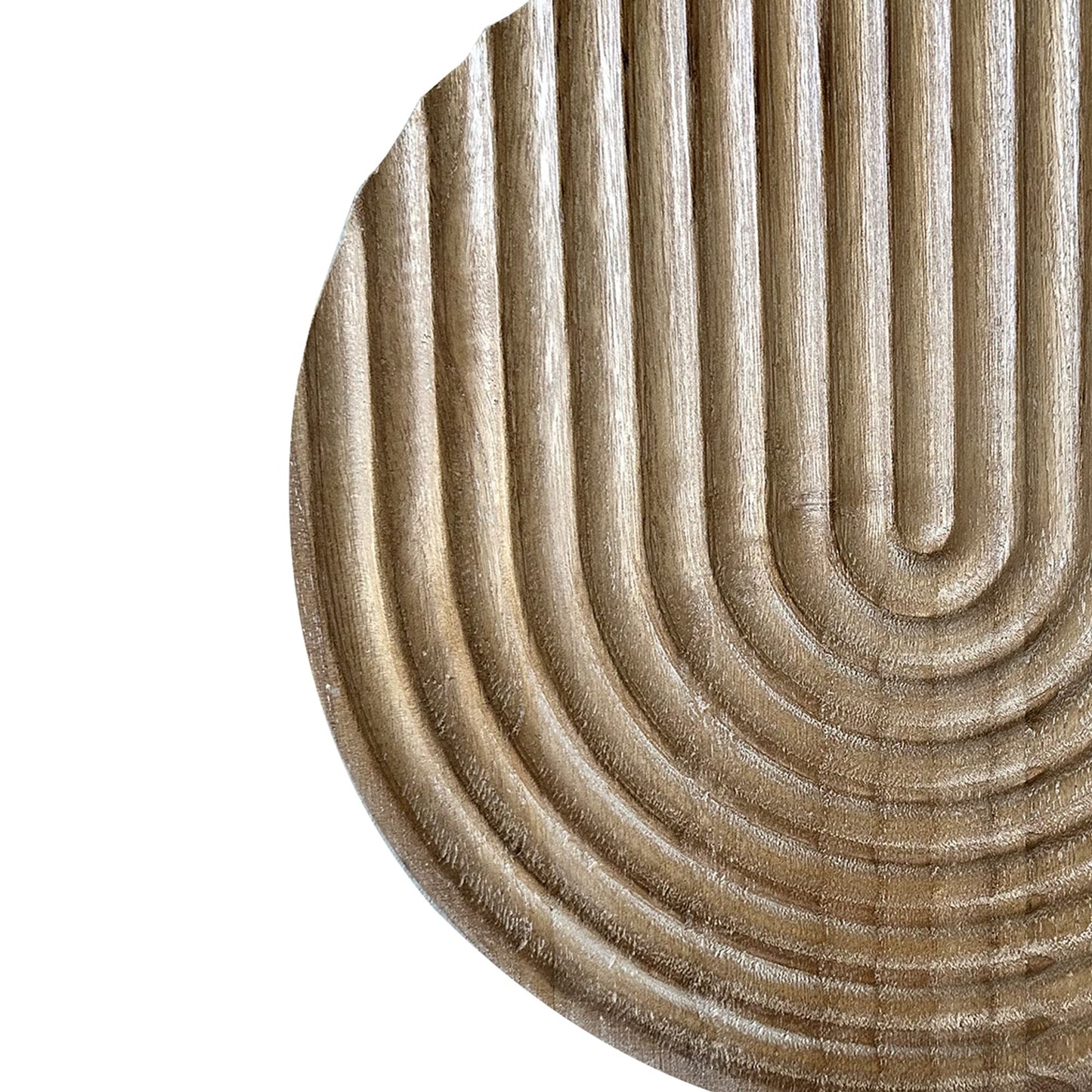 Musanpou Hand-carved Round Art Decor for Home and Living Room Wall Simple Wooden Farmhouse Wall Decor (Natural)