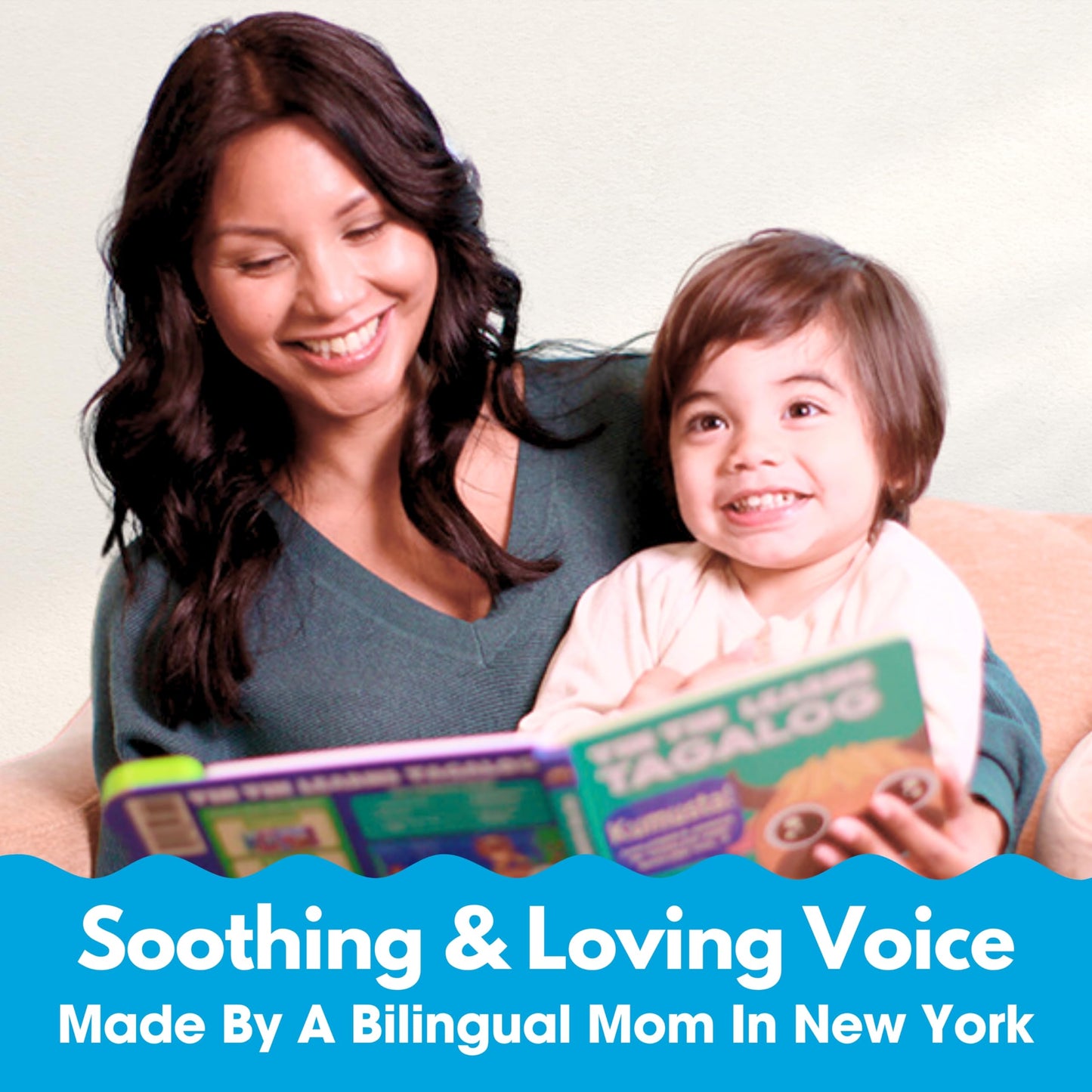 Tin Tin Learns Tagalog Vol. 1 — Interactive Sound Board Book for Toddlers 1-3, Bilingual English & Filipino Songs & Nursery Rhymes, Talking Musical Book, Musical Toy Gift for Babies & Kids