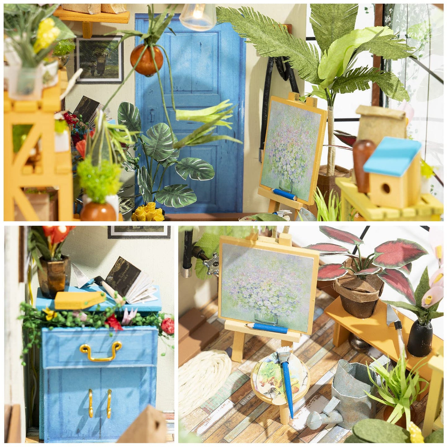 Rolife DIY Miniature House Kit-Mini Diorama 1/18 Greenhouse Dollhouse Building Kit with LED, Crafts for Adults Christmas Birthday Gift for Women Adults Dad Mom Home Decor (Cathy's Flower House)
