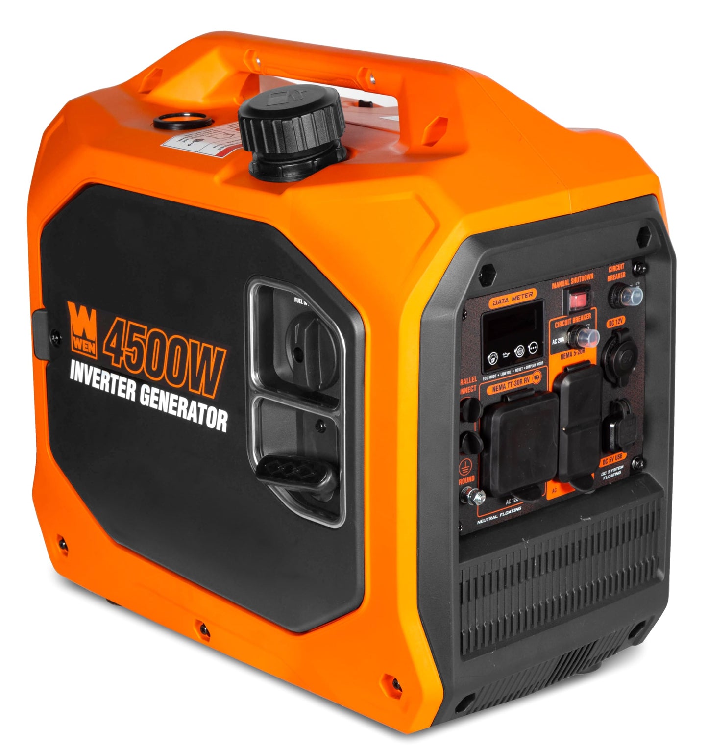 WEN 4500-Watt Inverter Generator, RV-Ready, Quiet, Portable, Gasoline powered and Lightweight with Fuel Shut Off (56432i)