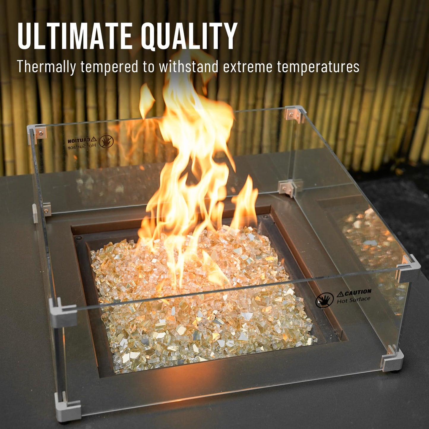 Skyflame High Luster 10-Pound Fire Glass Fire Pit Fireplace Landscaping, 1/4 inch Gold Reflective