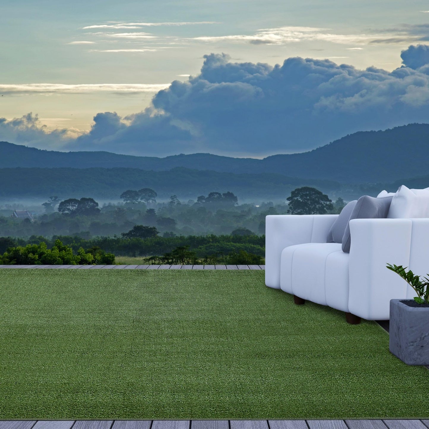 iCustomRug Synthetic Grass Rug – 6 x 10ft Lawn Green Turf Carpet for Patios, Yards, Boats, Camping – Indoor/Outdoor Use