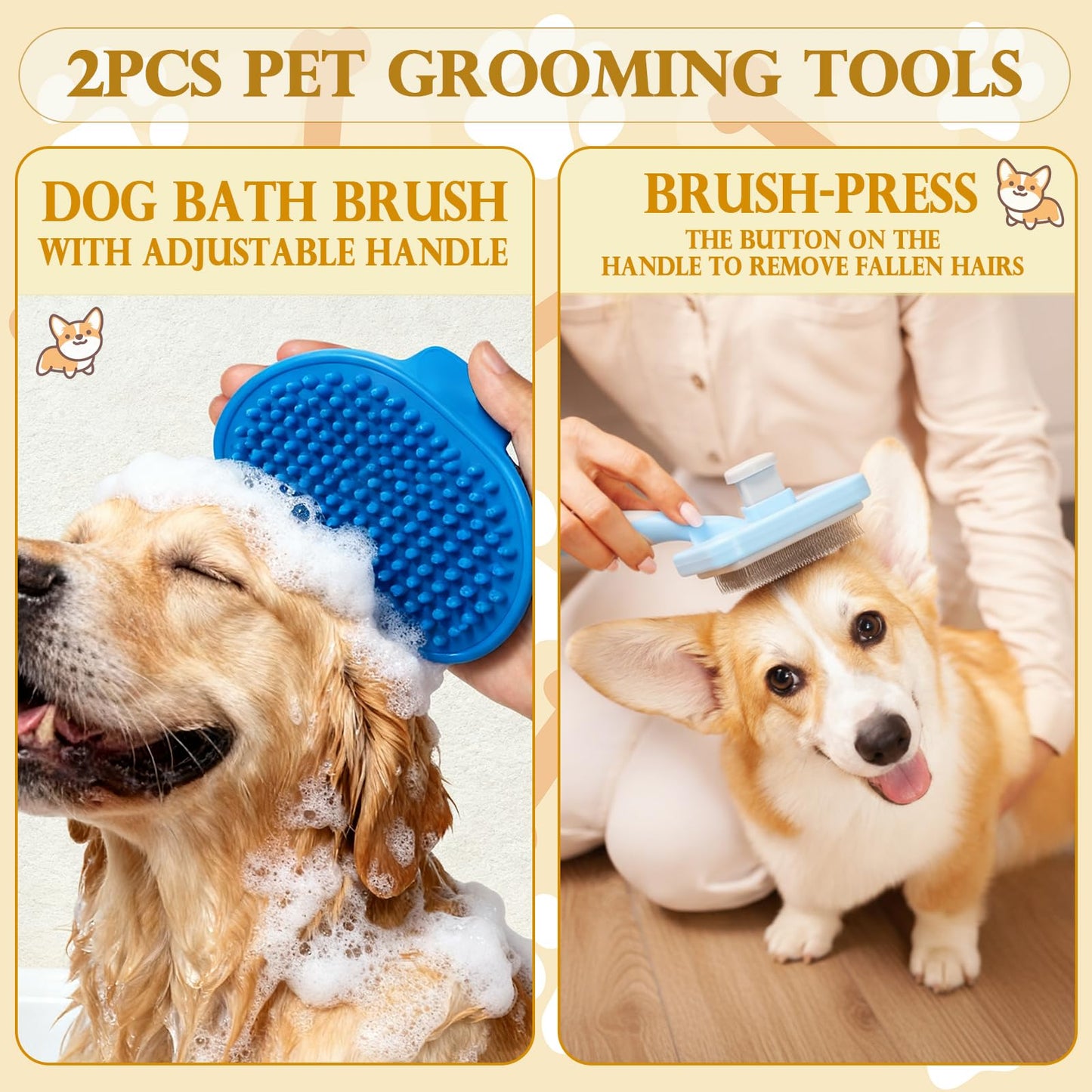 Zopeal 17 Pcs Mother‘s Day Puppy Gift Set, Dog Toy & Essentials Bundle with Chew Toys, Poop Bag Dispenser, Grooming Brush, Training Bell, Blanket & Rope Basket