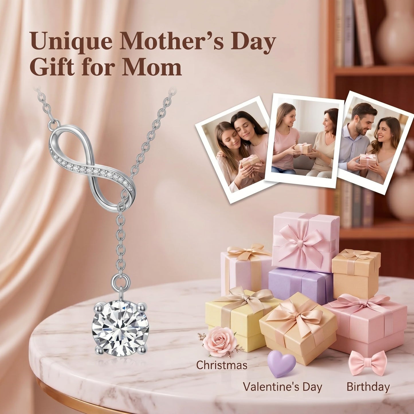 YYB Y Necklace Infinity Pendant Lariat Necklace for Women 925 Sterling Silver Drop Necklaces Christian Jewelry Birthday Anniversary Mothers Day Gifts for Mom Sister Girlfriend