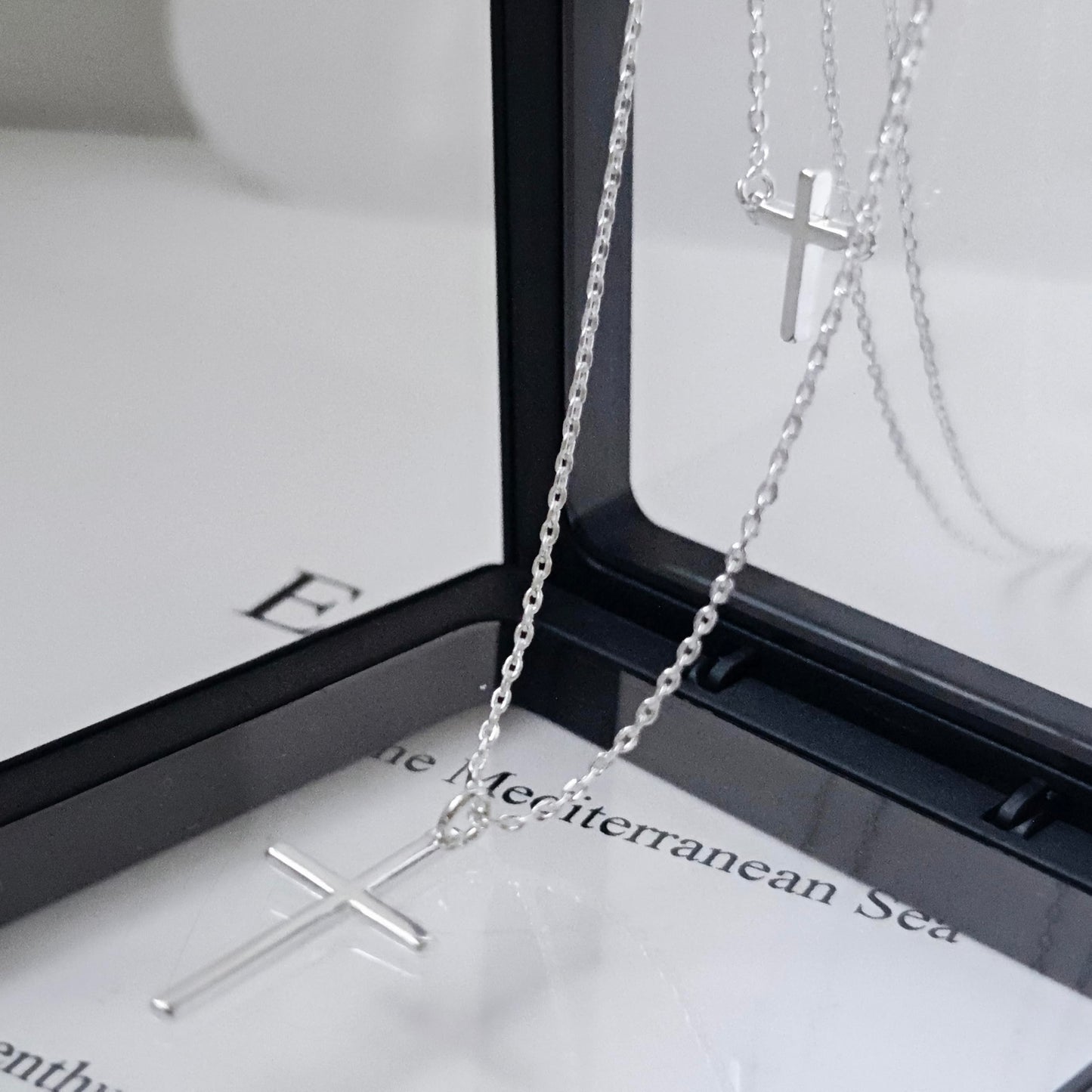 HAXIYA Silver Cross Necklaces for Women Dainty Sterling Silver Plated Tiny + Mini Cross Pendant Necklace for Women on Tarnish Simple Silver Cross Choker Trendy Cute Faith for Womens Jewelry Gift