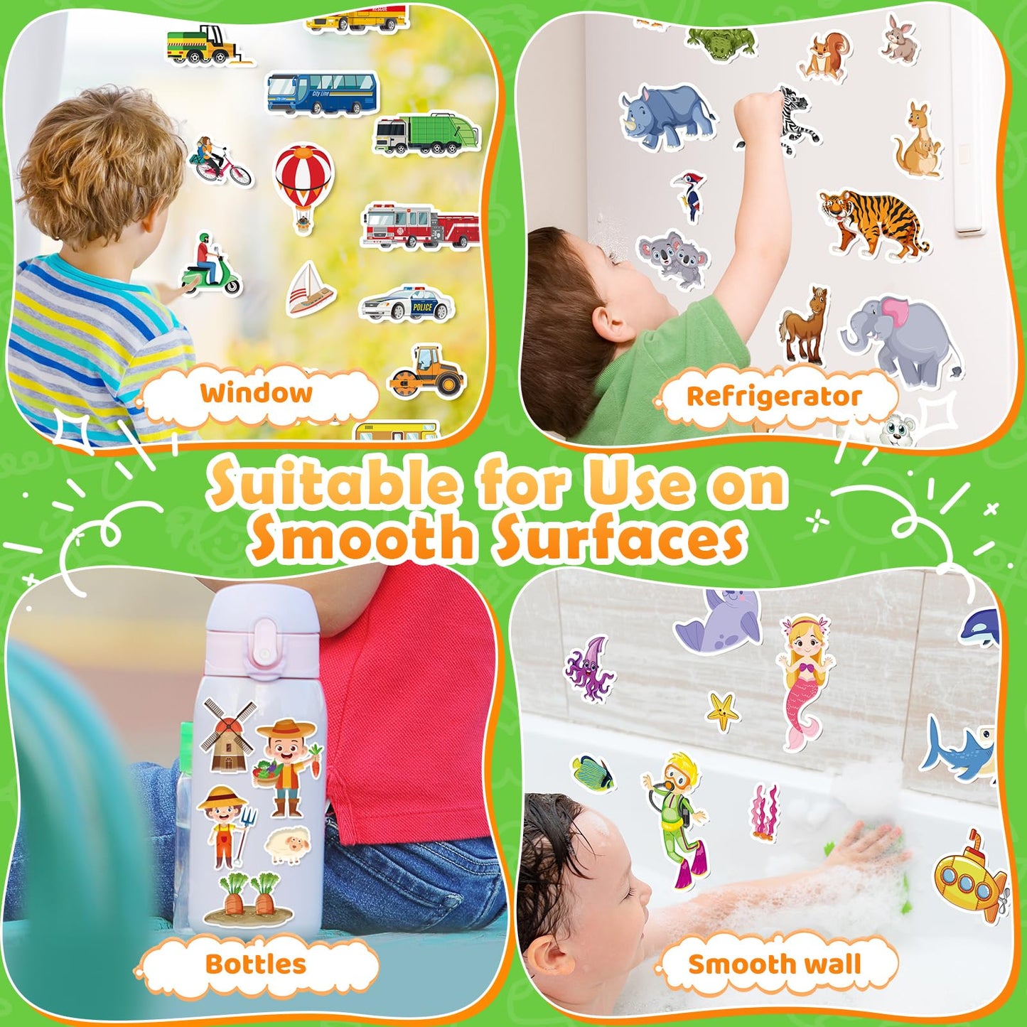 2 Sets Reusable Sticker Books for Toddler 1-3, Activity Books for Toddlers 2-4, Arts Crafts Jelly Stickers Travel Toys for Kids 3-5, Holiday and Birthday Gifts Easter Basket Stuffers for Boys Girls