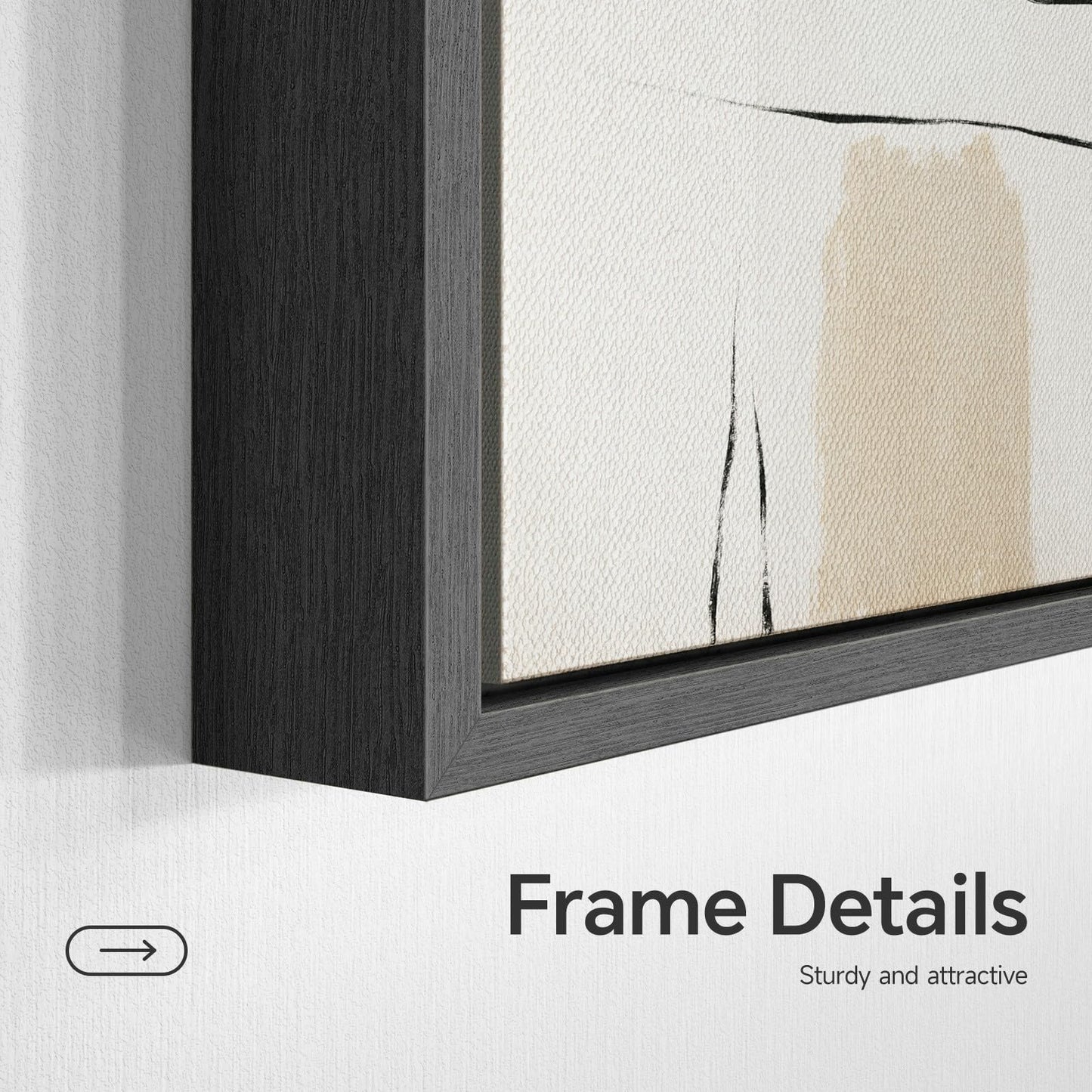 Framed Matisse Abstract Wall Art for Living Room, Set of 4 Piece Black and White Modern Canvas Artworks, Mid Century Neutral Beige Minimalist Painting Prints for Bedroom Hallway Office Wall Decor