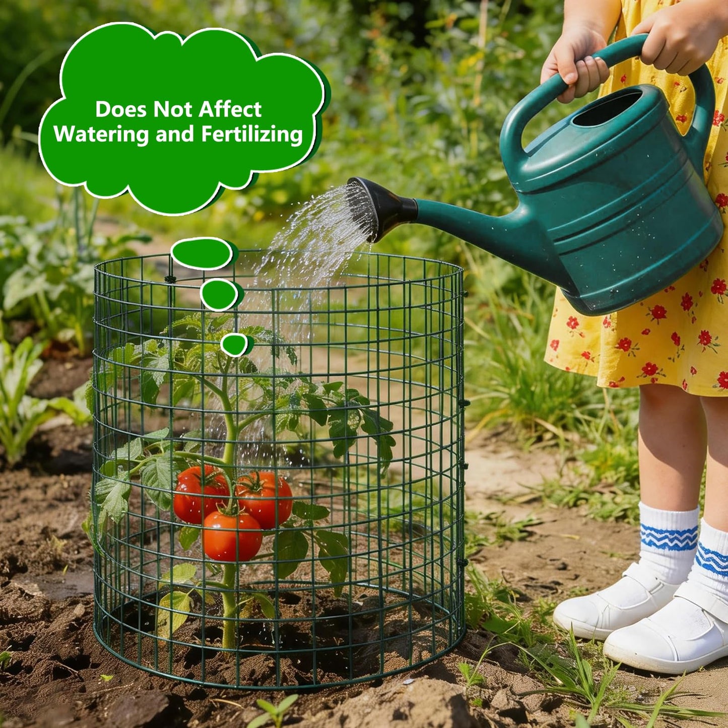 6 Pack Plant Protectors from Animals, 12''x12'' Metal Plant Cages for Outdoor Plants, Garden Plant Protector with Stakes & Zip Ties, Keep Rabbits Squirrels Out, Plant Cage for Flowers Vegetables