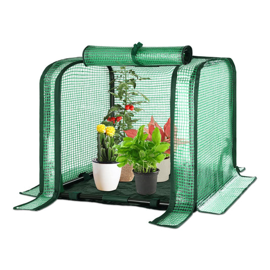 U'Artlines Portable Mini Greenhouse Small Green House with Waterproof Pad 23x13x17 Inch Plant Cover Tent for Garden Small Plants Indoor Outdoor, Green PE
