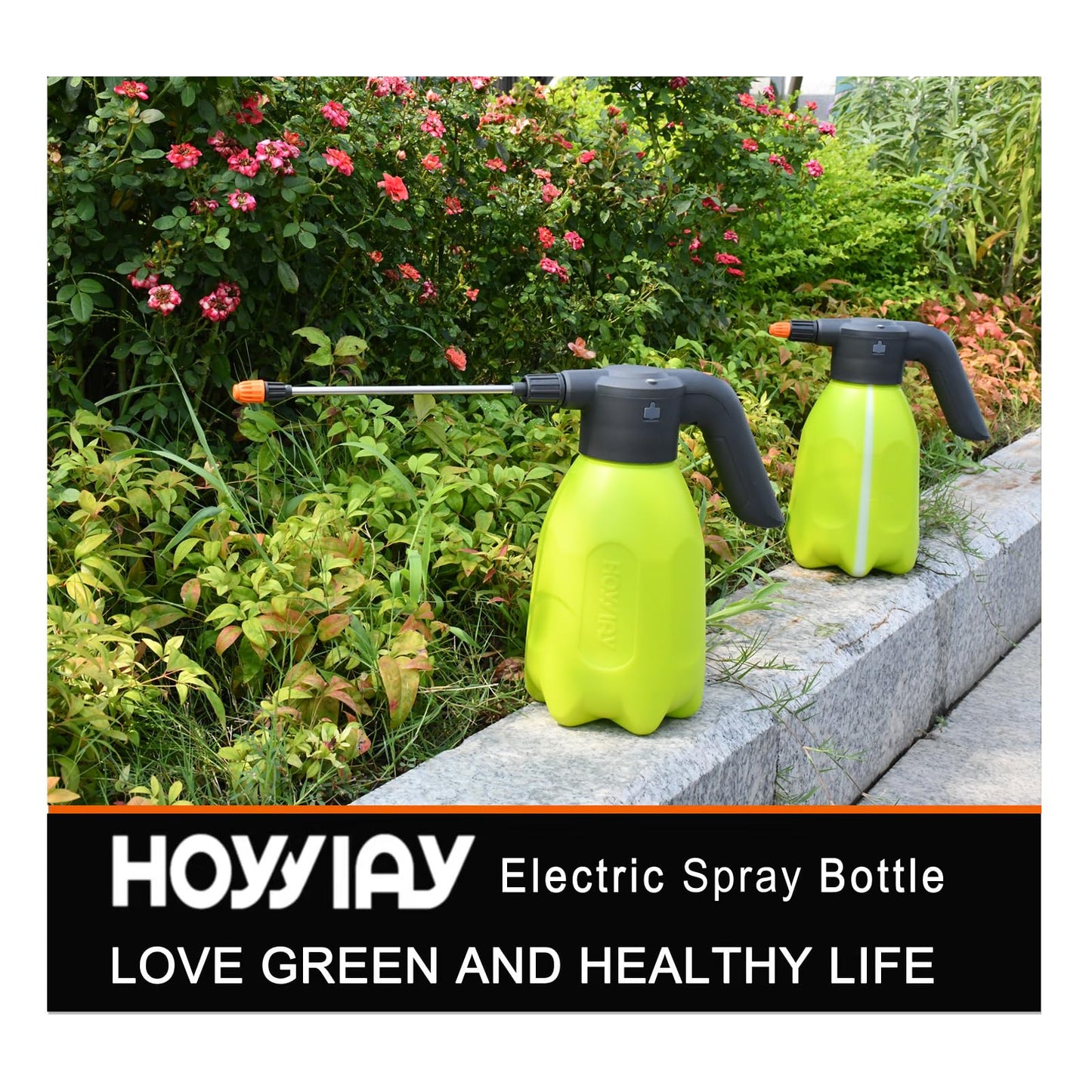 ES2 Electric Spray Bottle 0.5 Gallon,Plant Mister,Garden Sprayer,Spray Bottle with Adjustable Nozzles,Rechargeable Battery Powered Sprayer,Small Sprayer,Pump Sprayer,Automatic Watering Can for Garden