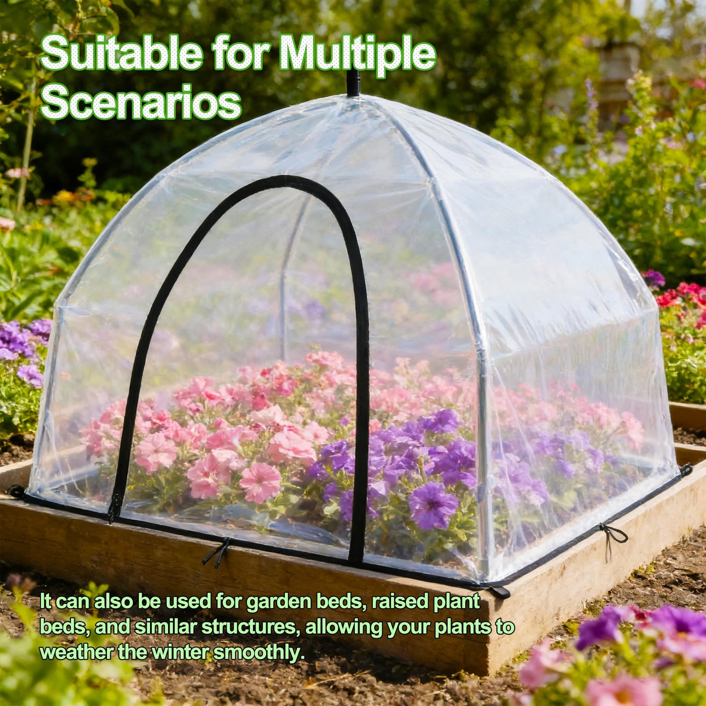 36″*36″*35.5″, Mini Greenhouse Winter Plant Warm Covers - Raised Bed Cover for Seed Starting, Warm Tent Freeze Protection Humidity Domes for Gardening & Winter Shelter and Protecting Plants, 2pcs