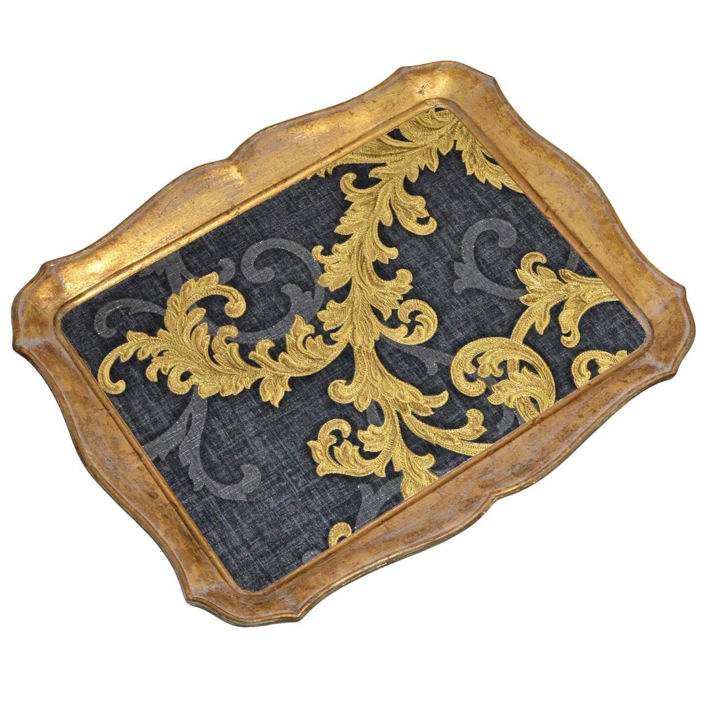 MY ITALIAN DÉCOR - Florentine Wood Decorative Tray, Versace, Large, 18" x 14", Black and Gold Home, Designer Tray, Luxury Bedroom, Renaissance, Coquette, Gold House, Made in Italy