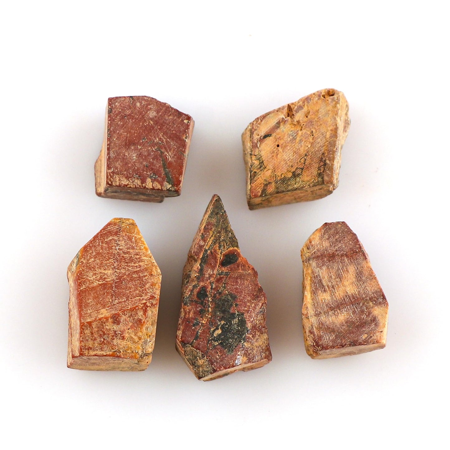 CRYSTALINES 5pcs Wholesale Natural Raw Chreey Creek Jasper Gemstone, Untreated Rough Stones, Bulk Loose Supplies, DIY-Crafts, Jewelry Making, Chakra Healing Crystals, Wire Wrapping, Gem Collection