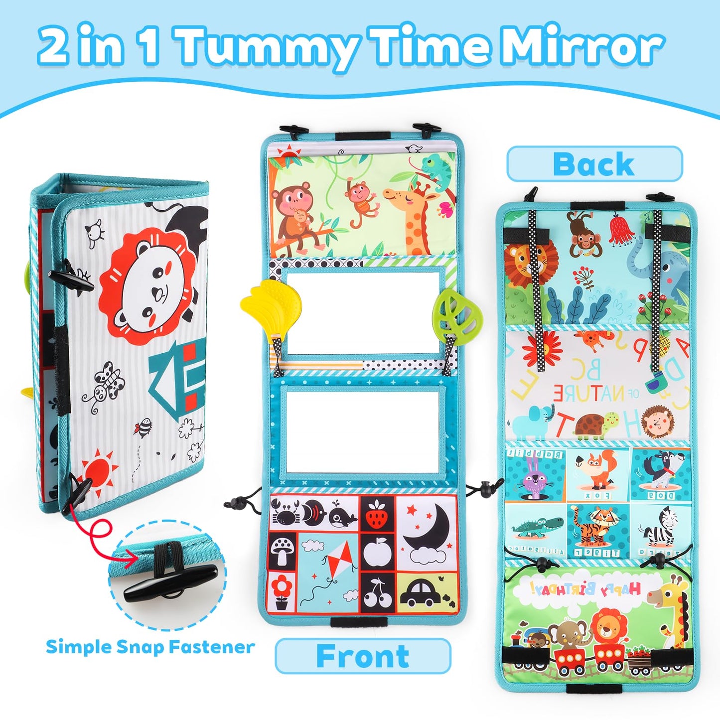 victob Baby Toys 0-6 Months - Tummy Time Baby Mirror Infant Toys - High Contrast Baby Toy for Newborn - Montessori Sensory Toy 0 2 3 4 5 6-12 Months Boy Girl Shower Gifts