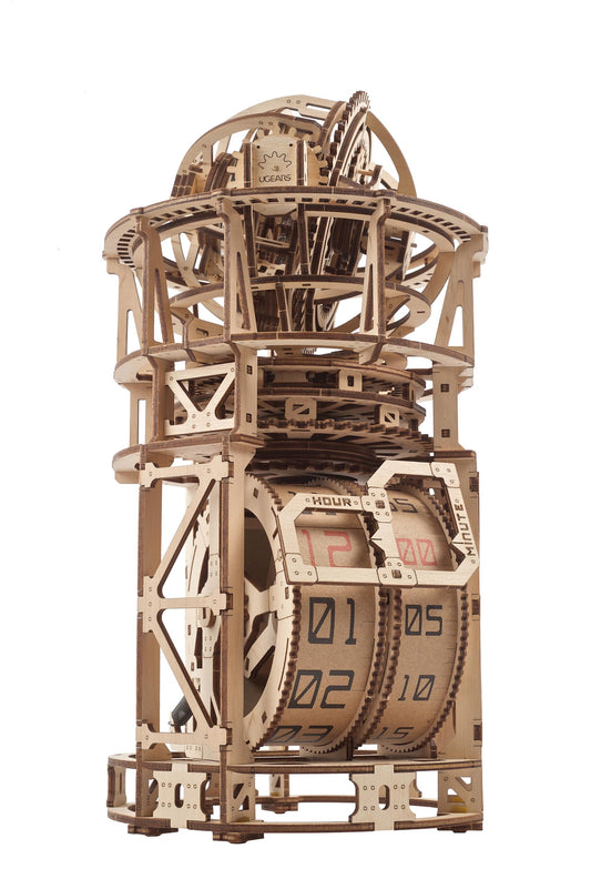UGEARS Sky Watcher Tourbillon Table Clock - Functional 3D Wooden Puzzle for Adults Mechanical Watch Kit - DIY Assembly Wooden Model Kits for Building - 3D Puzzle Gift for Father's Day - 338 Pieces