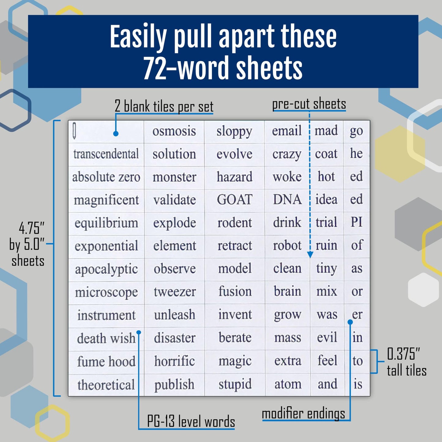 Science Word Magnets Kit - Funny Nerdy Poetry Set for College to PhD & Professional Scientists- Ideal Cool Geek Gifts for Office Refrigerator-Magnetic White Board - Perfect for STEM Students & Adults