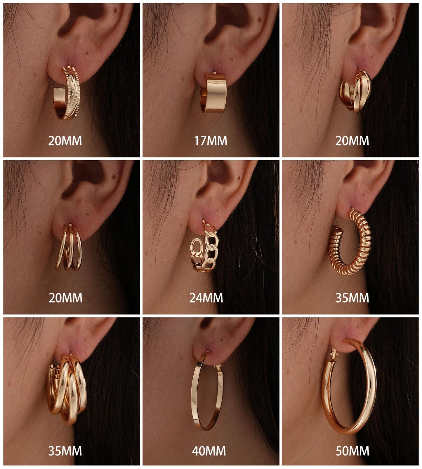 Gold Hoop Earrings Set for Women, 18 Pairs Hypoallergenic Small Big Open Pearl Hoops Earring Multipack, Gold Huggie Hoop Earrings for Women Trendy Jewelry