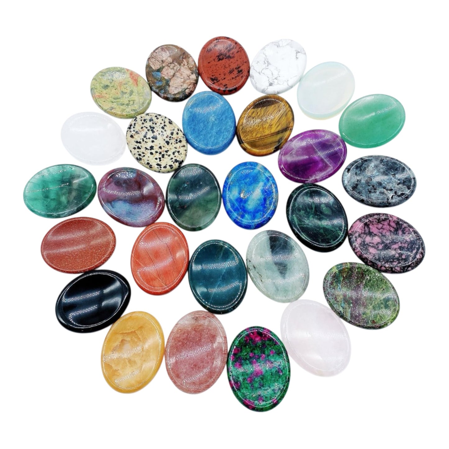 Bulk Pack of 11 Selenite Worry Stones – Polished Palm & Thumb Crystals for Clarity, Energy Cleansing & Pocket Meditation Gift Set