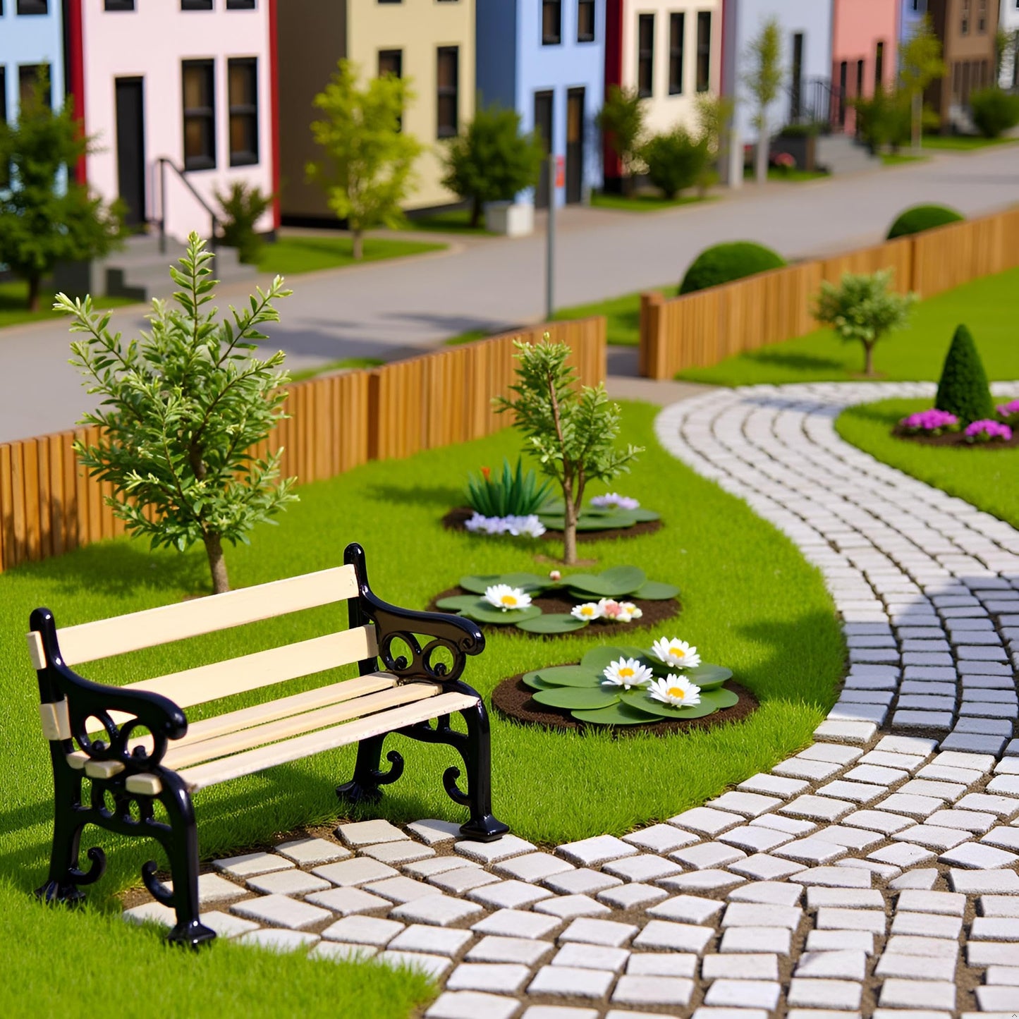 1/24 Miniature Park Bench Dollhouse Decoration Accessories, DIY Doll House Kit