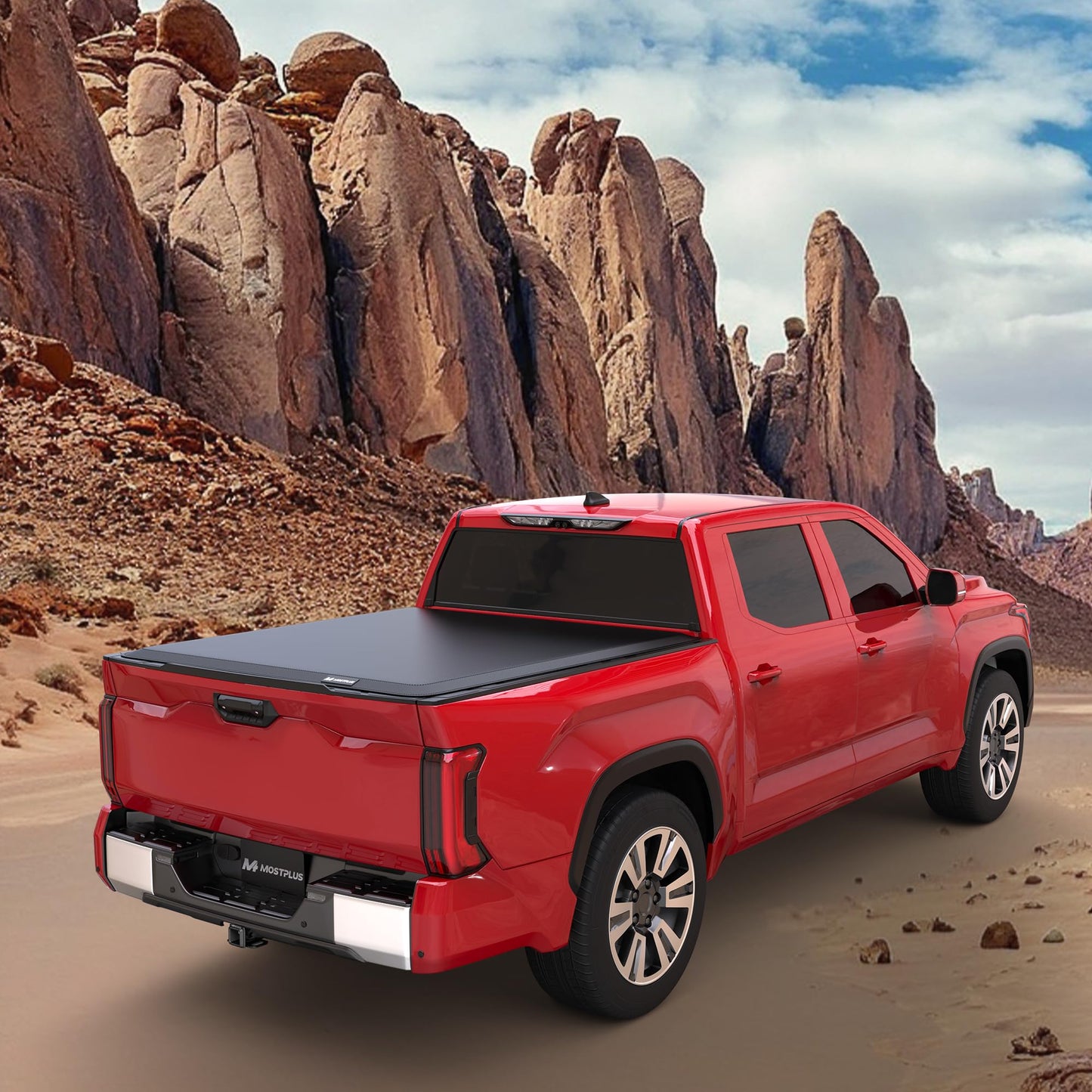 MOSTPLUS Roll-Up Soft Vinyl Truck Bed Tonneau Cover Compatible with 2007-2013 Toyota Tundra Fleetside w/Deckrail System 8 FT 97.6 inch On Top