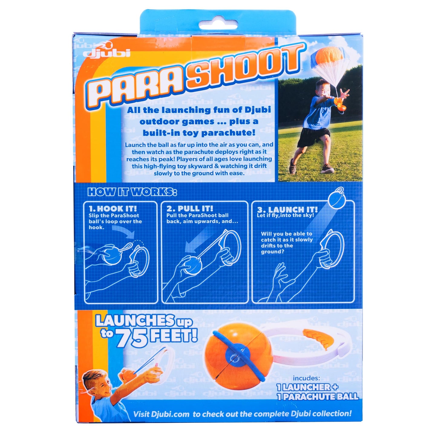 Djubi Parashoot, Best Gifts for Kids and 8 & Up - Slingshot Flying Parachute Outdoor Beach, Lawn, & Tailgating Family Game - Toys Gifts for 8 9 10 11 12 13 Year Old
