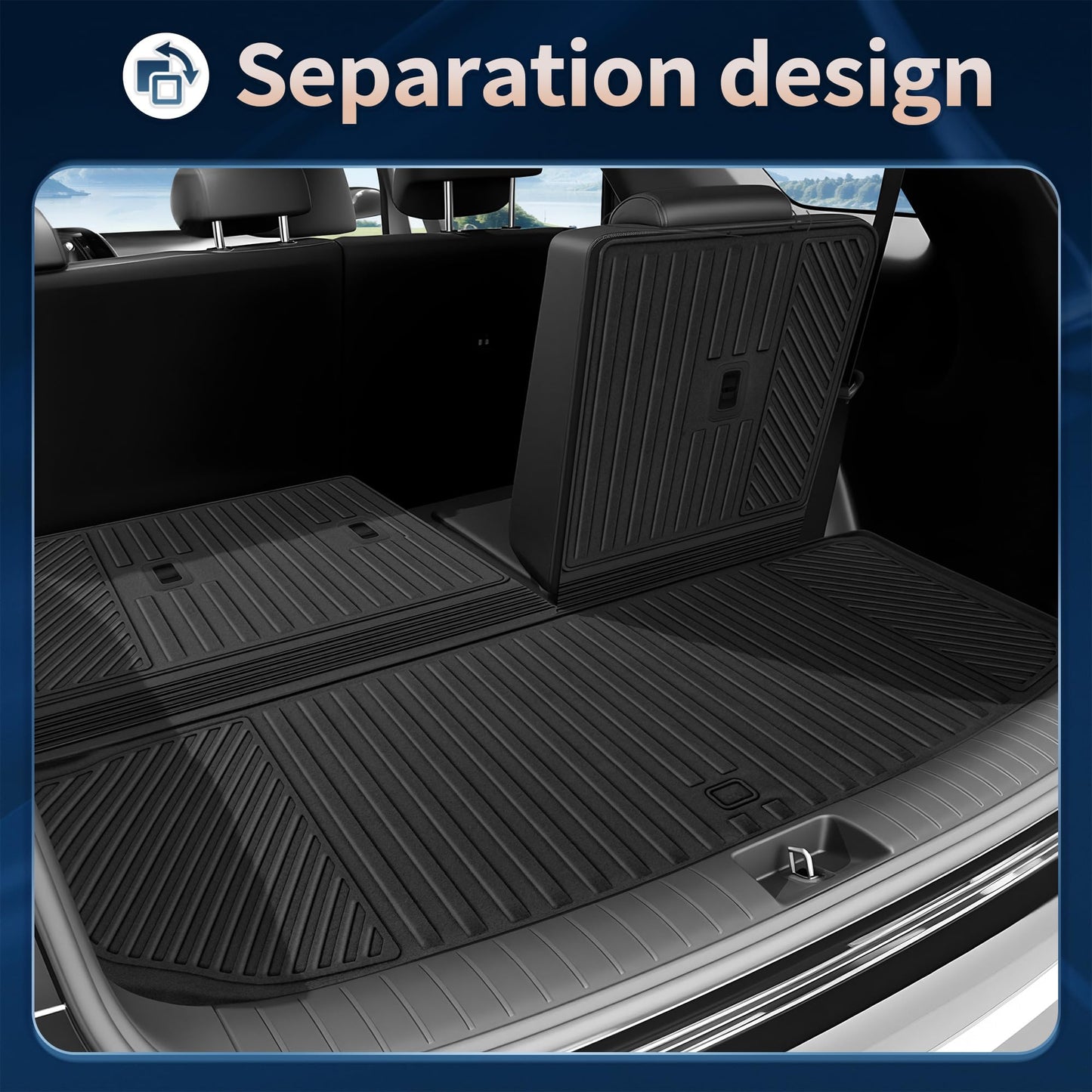 QINQINTU 2026 Palisade Floor Mats Only Hybrid 7-Seat All Weather TPE Cargo Mat with Backrest Mat for Hyundai Palisade Accessories 2026 SEL/SEL Premium/Limited/Calligraphy