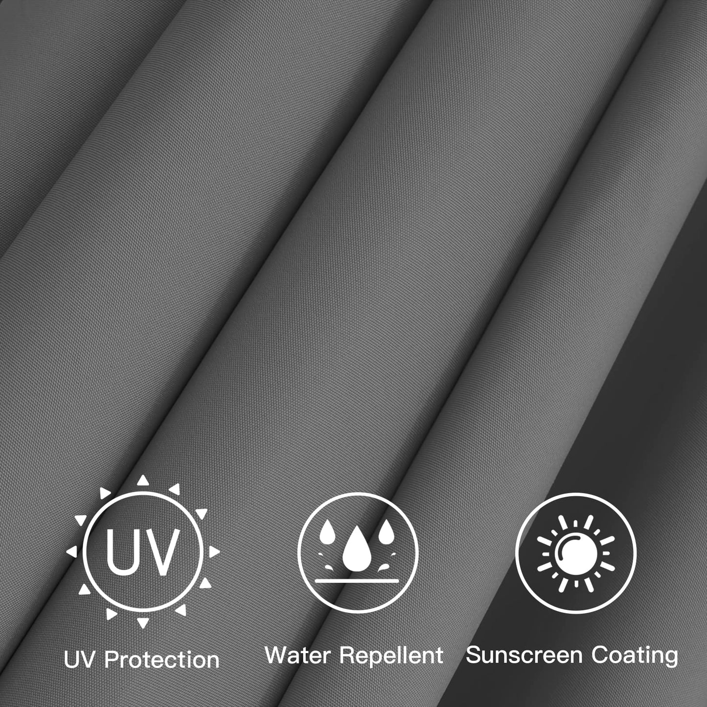 Sunnyglade 7.5Ft 6 Ribs Umbrella Canopy Replacement Patio Top Cover For Market Umbrella (Dark Gray)