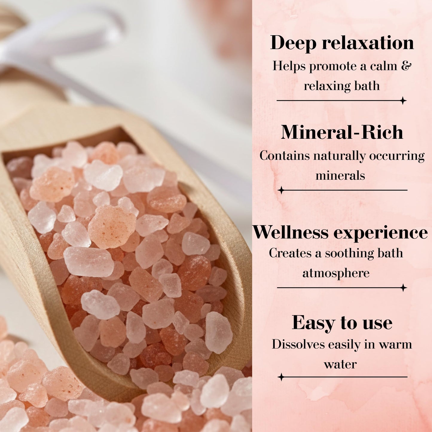 MIMI MIMI Pink Himalayan Bath Salt Gift Set with Rose, Lemon and Lavender - 3 x 200g Bath Salts for Women Relaxing, Natural Aromatherapy Gifts for her, Mineral Bath Soaks, Spa Body Care, Foot Soak.