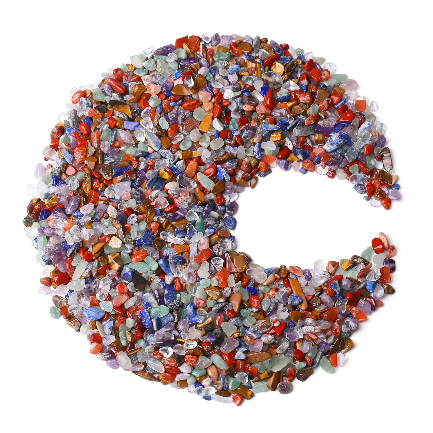 ZHIYUXI Chakra Crystal Vase Filler Crystal Chips Stone for Decoration Succulent Plants Vase Fish Tank Gravel Crushed Crystals Chips Gemstone Polished Healing Crystals Quartz Home Decor Gem Stones