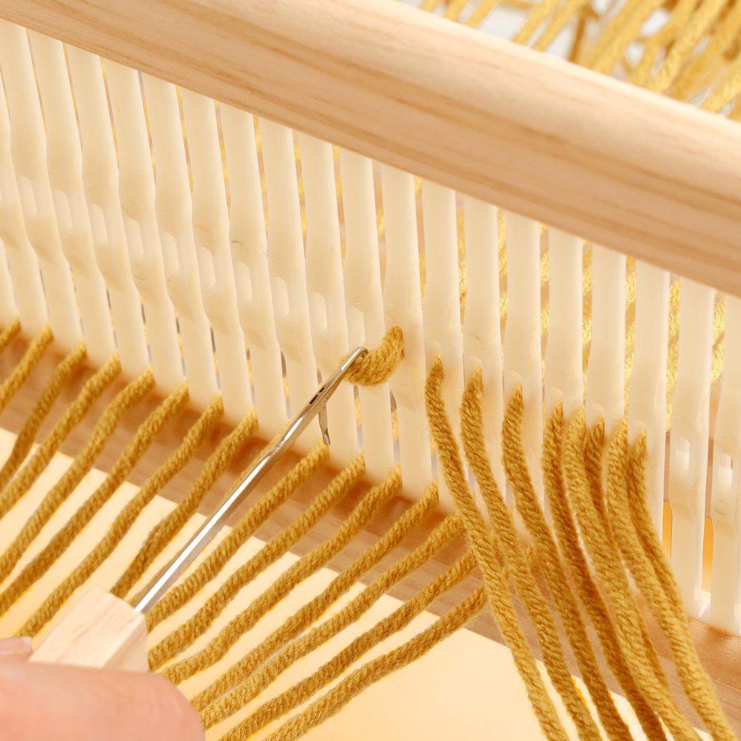 WILLOWDALE 12 Inches Rigid Heddle Loom, Weaving Loom Kit with Shed Stick, Wooden Multi-Craft Weaving Loom for Adults, Threads Warping Frame with Pegs and Yarn Stand, Frame Loom for Beginner