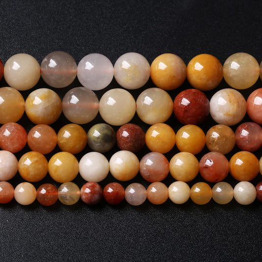 4MM 88PCS Natural Stone Golden Thread Jade Crystal Loose Beads for Jewelry Making DIY Bracelet Necklace 1 Strand 15’’