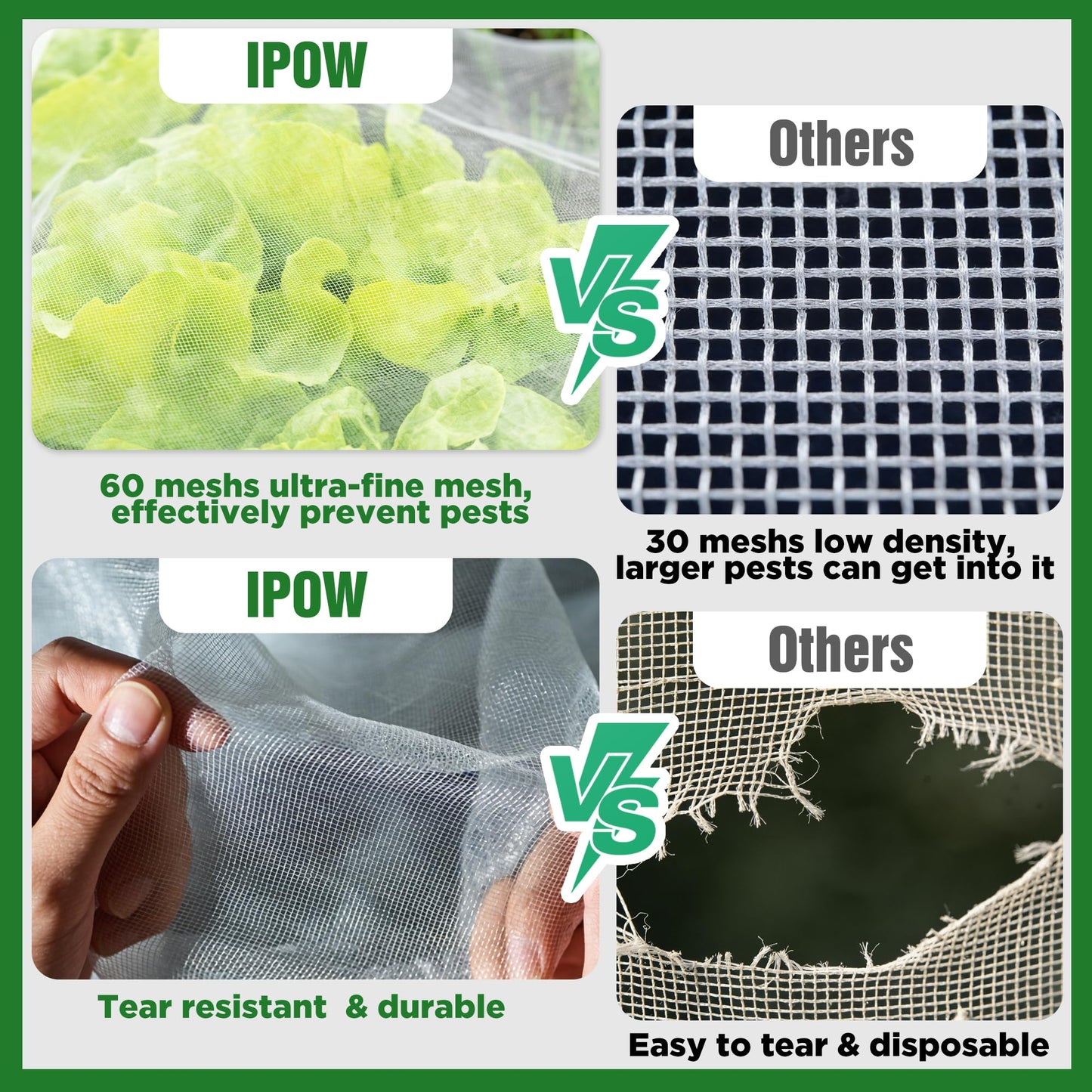 10 X 60FT Garden Mesh Netting Ultra Fine Mesh Netting Pest Barrier for Raised Beds, Mosquito Insect Bug Bird Netting for Blueberry Bushes Strawberry Fruits Vegetables Flowers Plants Cover Protection