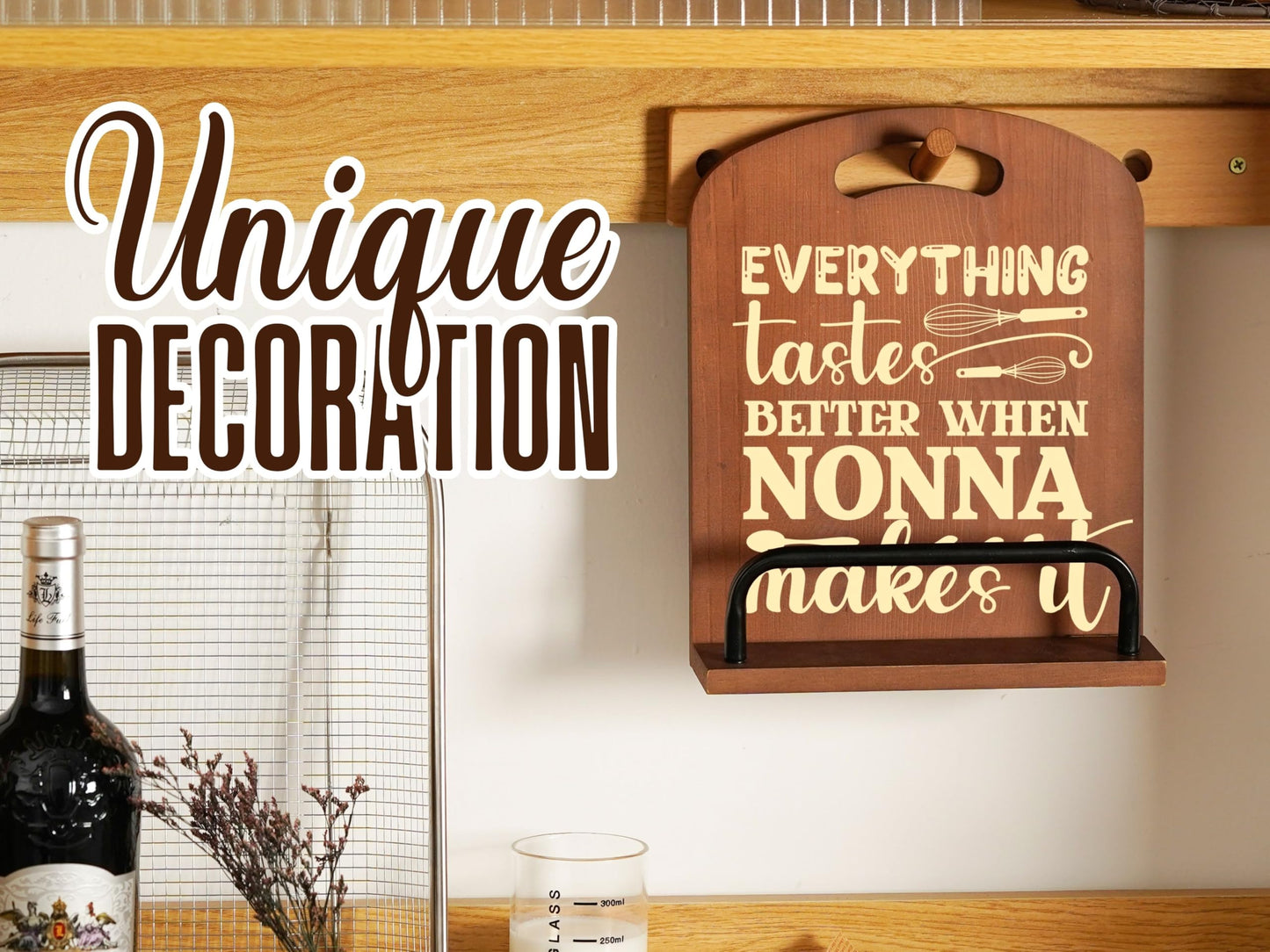InnoBeta Nonna Gifts, Cookbook Stand for Kitchen Counter, Perfect Gifts for Nonna on Birthday, Adjustable Tablet Recipe Book Holder, Unique Italian Kitchen Decor