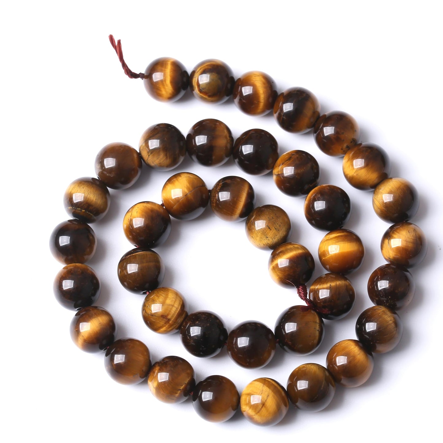 Natural Yellow Tiger Eye Stone Beads for Jewelry Making DIY Bracelet Necklace Jewelry Making 1 Strand 15.5inch 35PCS 10MM