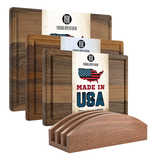 Virginia Boys Kitchens Medium Walnut + Large Walnut + Small Walnut + Cutting Board Holder