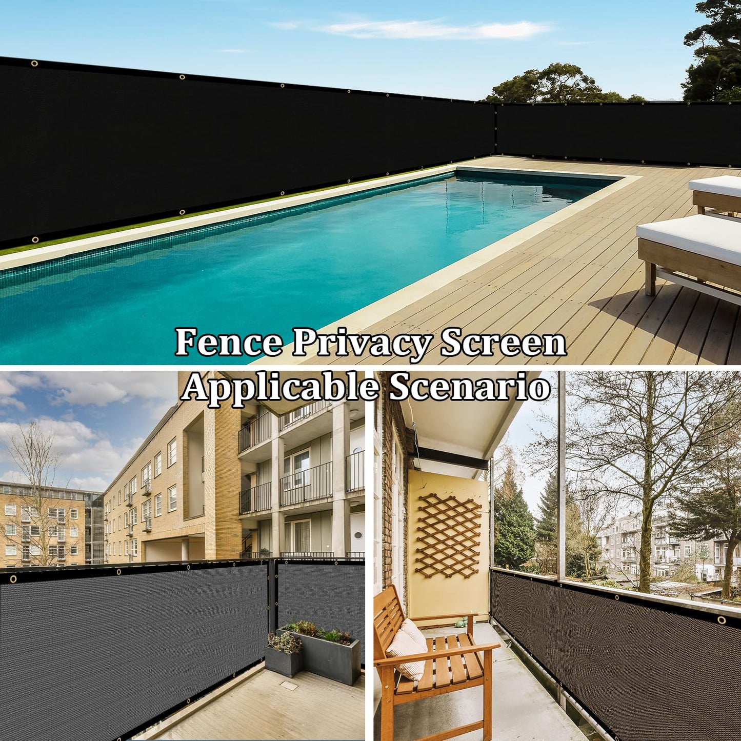 Shade&Beyond 4' X 50' Fence Privacy Screen Heavy Duty 170 GSM Fencing Mesh Shade Net Cover for Wall Garden Back Yard Outdoor Home Decoration, Black