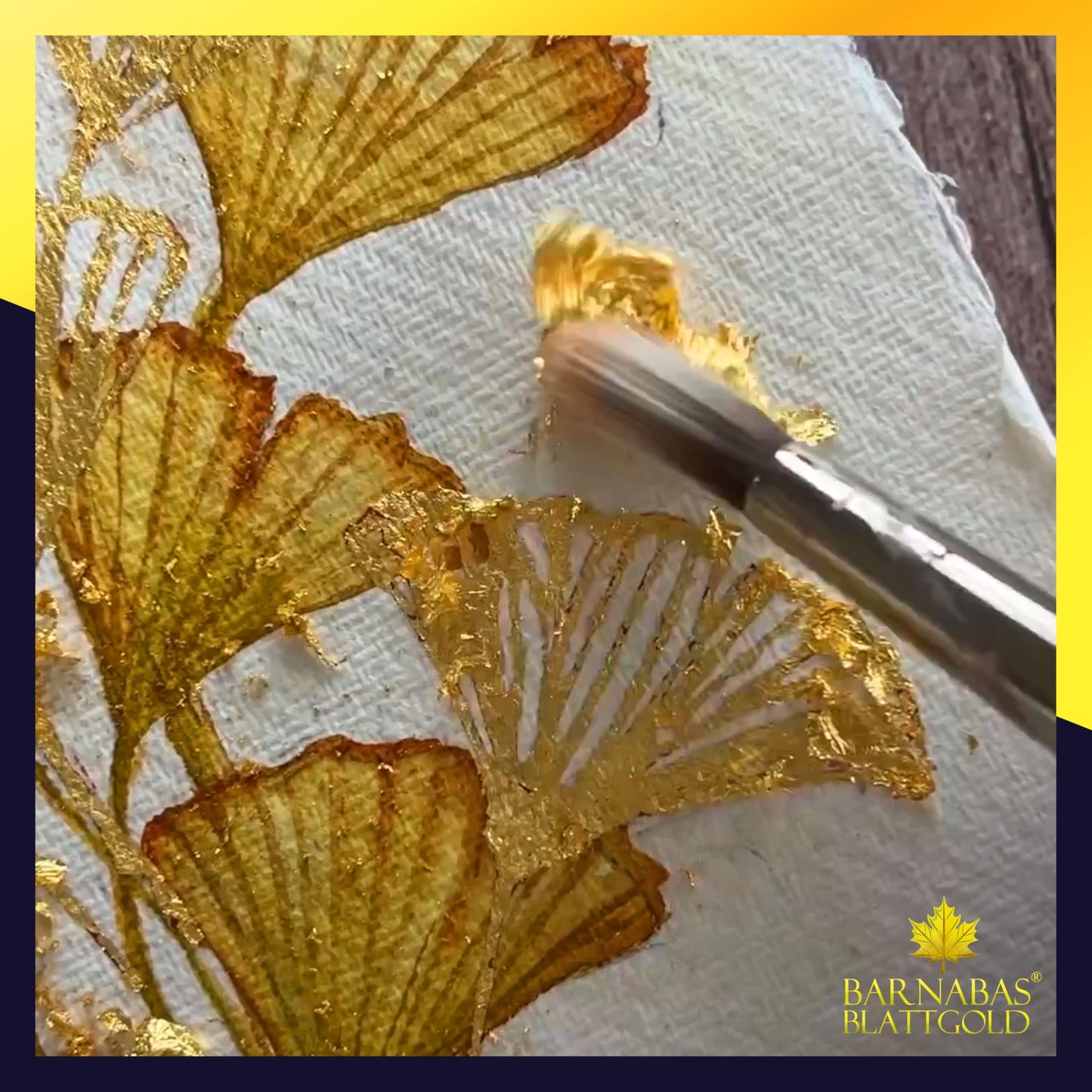 Barnabas Blattgold Gold Leaf -24K Real Gold [25 Sheets, 3.1 inches] - Loose Sheet for Painting, Arts and Crafts