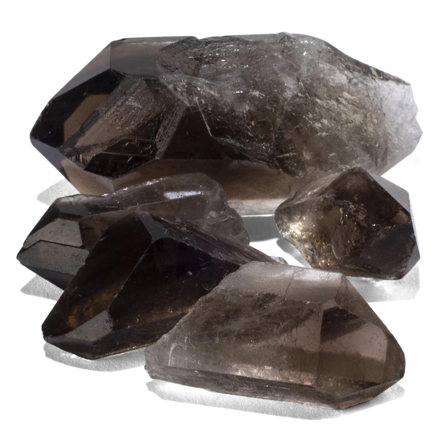 KALIFANO Smoky Quartz Points Bundle (250+ Carats) - Bulk High Energy Raw Lemurian Reiki Morion Cuarzo Crystal Used for Clarity and Purpose - Information Card Included (Family Owned & Operated)