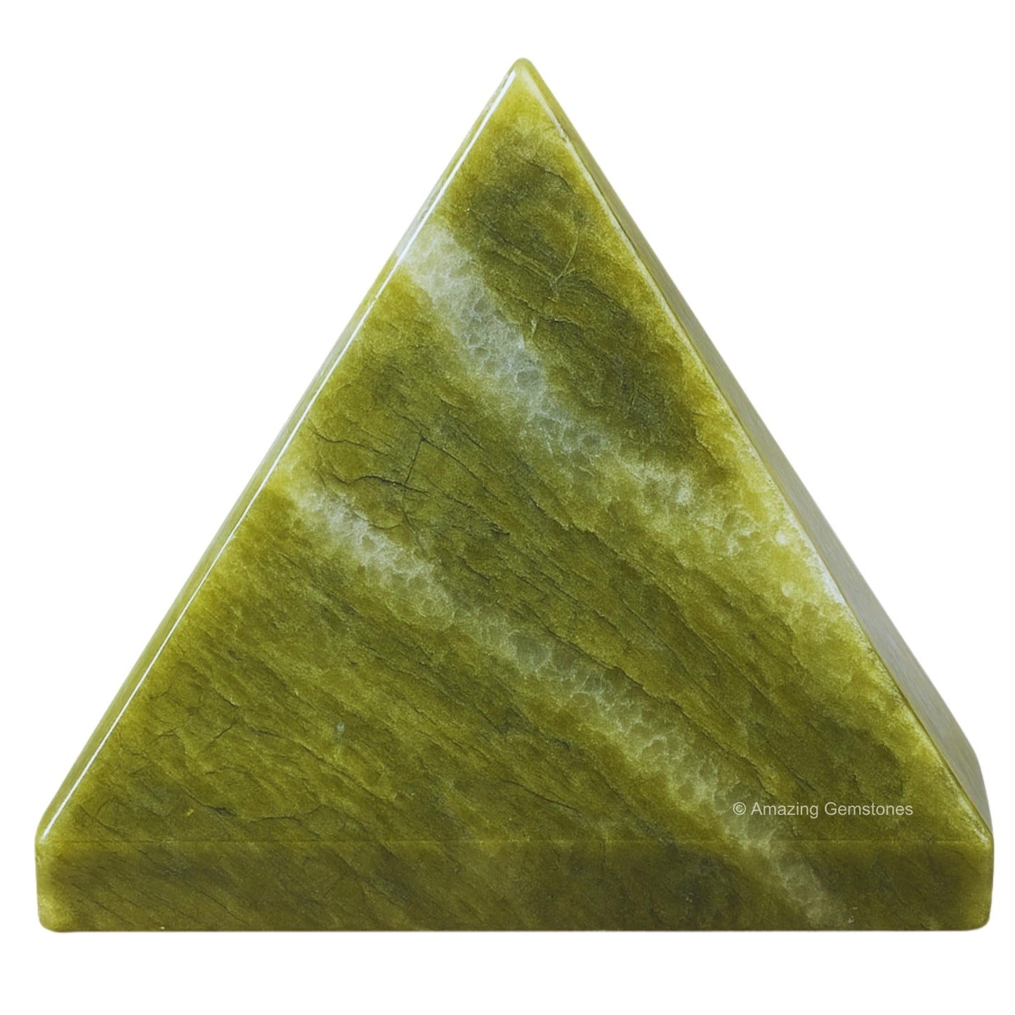 Vesuvianite Pyramid Crystal Healing Stones - 1.5" Great Pyramid Figurine of Natural Stone Pyramid for Meditation, Reiki, Chakra Balancing and Crystal Pyramids Grid