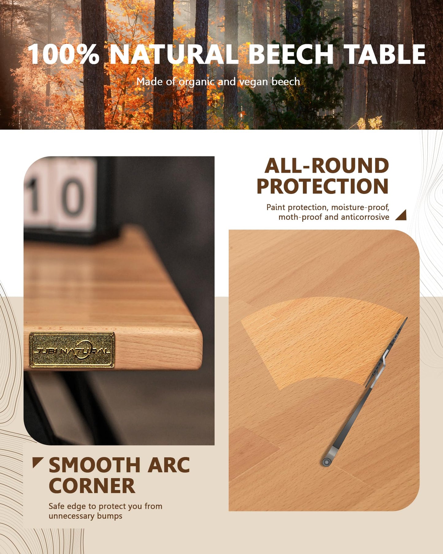 30"x25" Butcher Block Counter Top, DIY Beech Countertop, 1.5'' Thick Waterproof Table Top, Used as Cutting Board, Office Desk Tops, Living and Dining Room Tables, Laundry Counters, Kitchen Island