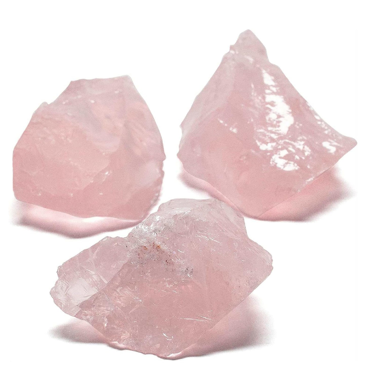 KALIFANO Rough Rose Quartz with Healing & Calming Effects - AAA Grade High Energy Raw Cuarzo Rosa with Information Card - Reiki Crystal Used for Friendship and Love (Family Owned and Operated)